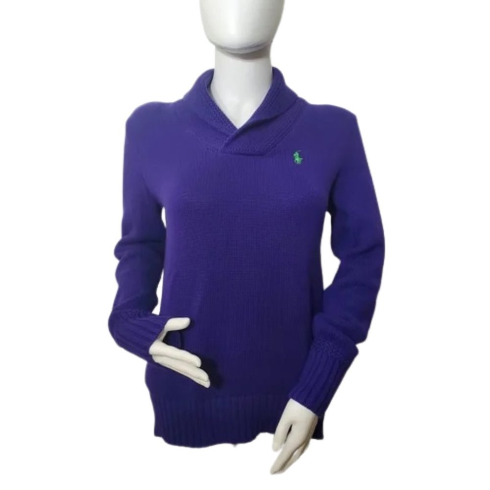Ralph Lauren Sweater Purple Medium Pullover Cowlneck